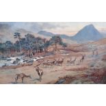 Archibald Thorburn (1860-1935) British. A Honking Deer, in a Highland Winter Landscape,