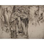 Sir Frank William Brangwyn (1867-1956) British. "Les Rabbins", Etching, from The Frank Brangwyn