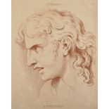 Charles Le Brun (1619-1690) French. "The Passions of the Soul", a Head Study, Sepia Stipple