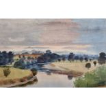 Roland Vivian Pitchforth (1895-1982) British. "The River Wye at Ross", Watercolour, Signed, and