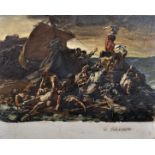 Erich Wolfsfeld (1884-1956) German. "The Raft of Medusa", after Theodore Gericault (1791-1824)