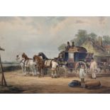 After James Pollard (1792/97-1867) British. A Coaching Scene, Engraving, 11" x 15.5", and a