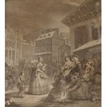 After William Hogarth (1697-1764) British. "Morning", Engraving, Unframed, 17.75" x 14.5", and Three