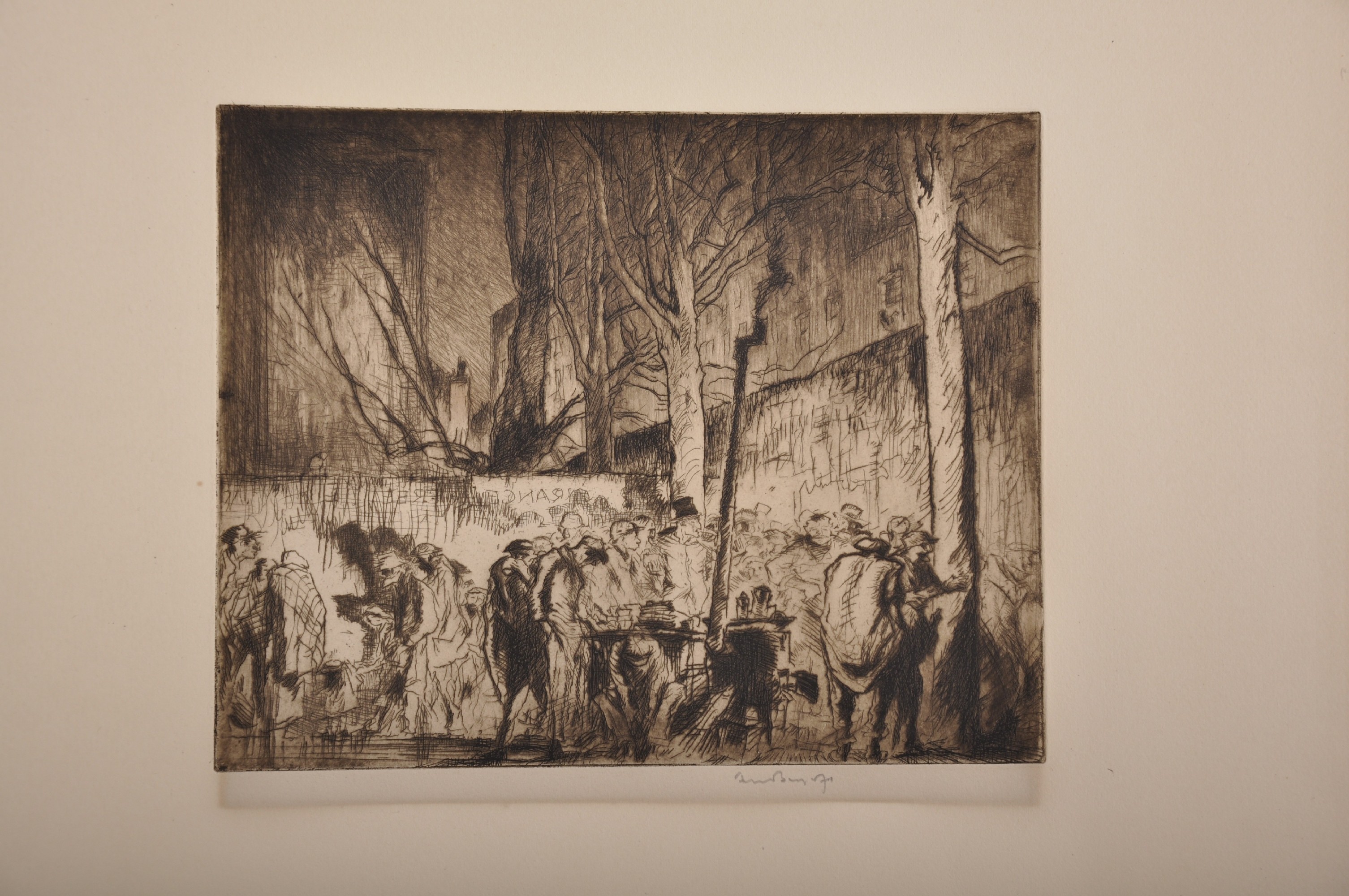 Sir Frank William Brangwyn (1867-1956) British. Homeless Figures, Etching, Signed in Pencil, - Image 3 of 3