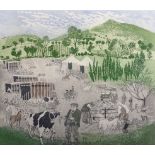 Sheila Horton (1936 ) British. "The Agricultural Show", Etching in Colours, Signed, Inscribed and