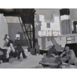 Circle of Keith Vaughan (1912-1977) British. An Industrial Scene, Gouache, Unframed, 7" x 8.75", and