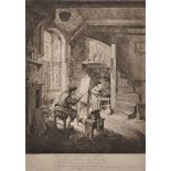 Attributed to Adriaen van Ostade (1610-1685) Dutch. "The Painter in his Studio", Etching,