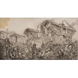 Sir Frank William Brangwyn (1867-1956) British. "Roulottes", Etching, from The Frank Brangwyn