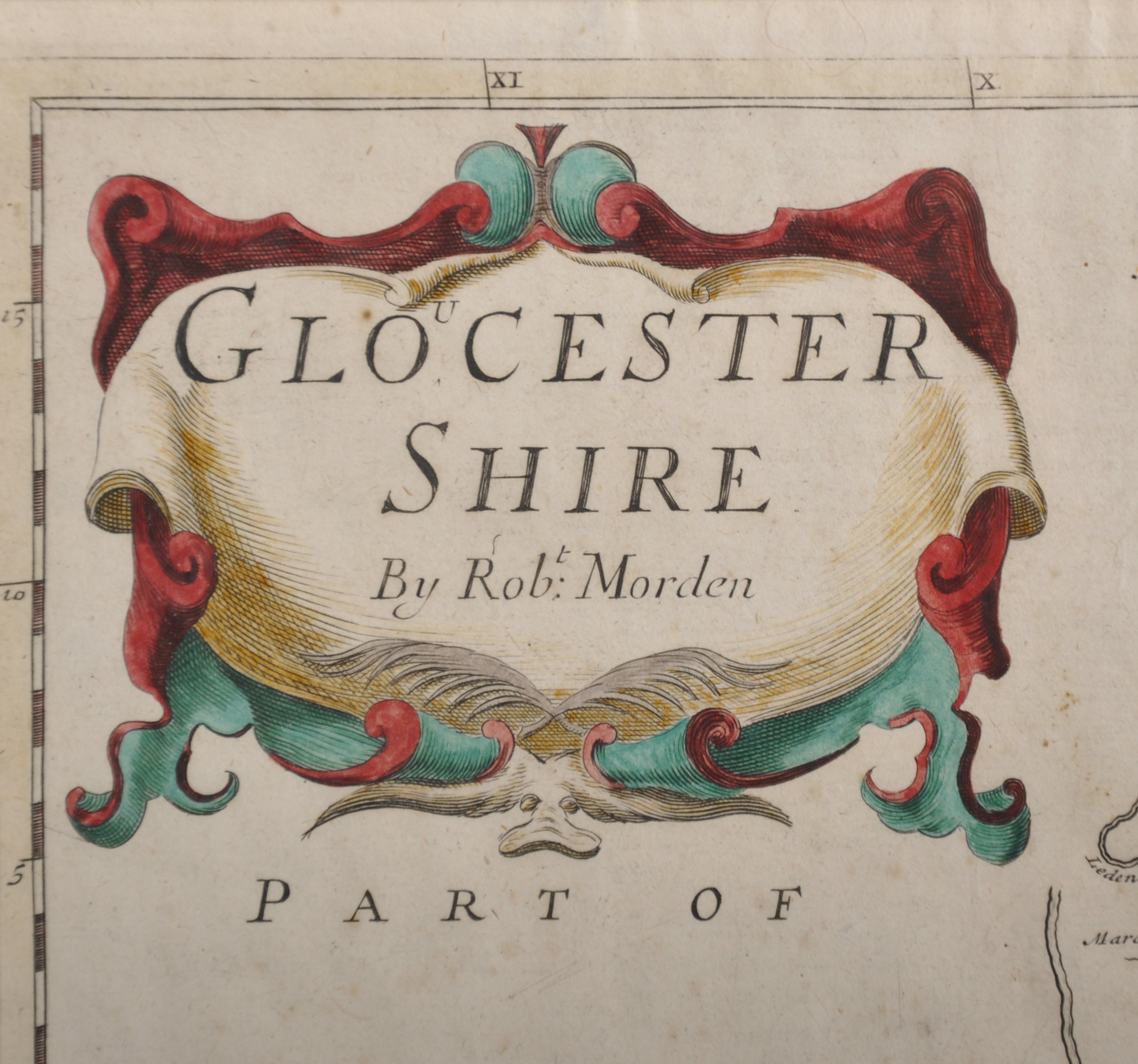 Robert Morden (c. 1650-1703) British. "Gloucester Shire [sic]", Map, 13.75" x 16.5". - Image 3 of 4