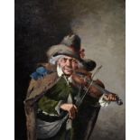 19th Century Italian School. Study of a Musician, Oil on Canvas, 10.5" x 8.5", and the companion