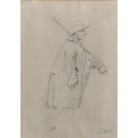 James Ward (1769-1859) British. Study of a Game Keeper, with a Gun on his Shoulder, Pencil, Signed