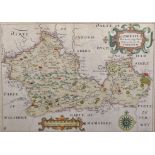 Christopher Saxton (act.c.1540-1610) British. "Berkshire", Map, 9" x 12.75".
