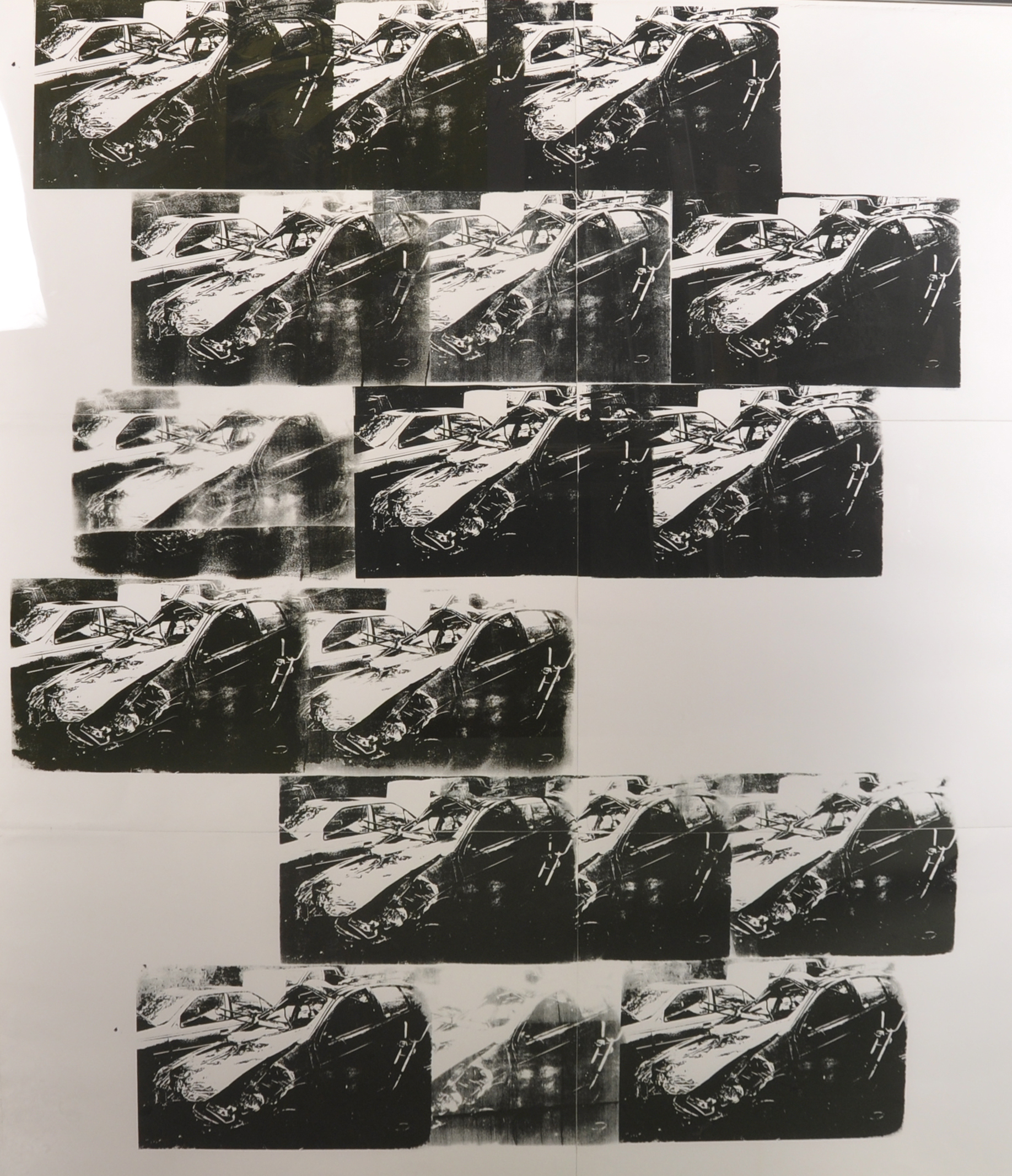 Jake Mavity (1980- ) British. A Car Wreck, Printed Montage on Joined Paper, 65" x 58.5".