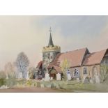 Sydney Vale (1916-1991) British. "Hockley Church (Essex)", Watercolour, Signed, 14" x 19.5".