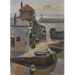 20th Century English School. St Ives Harbour, with Boats on the Quay, Oil on Canvas laid down,