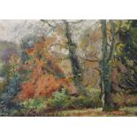 William Mainwaring Palin (1862-1947) British. "Autumn", a Wooded Landscape, Oil on Panel, Signed,