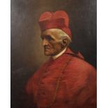 19th Century English School. Portrait of Cardinal Henry Edward Manning, wearing a Red Cassock with a