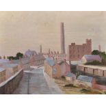 20th Century English School. An Industrial Scene, Oil on Board, 13.75" x 17".