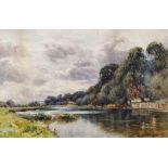 R...Hamilton Chapman (act.1881-1923) British. A River Landscape, Watercolour, Signed and Dated 1905,