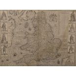 Jodocus Hondius Flander (1563-1611) Flemish. "The Kingdome of England (1610)", Map, Double Sided,