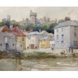 A... Maud Randall (19th - 20th Century) British. "Arundel Castle", with the High Street in the