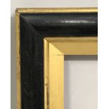 20th Century English School. A Black and Gilt Frame, 28" x 20" (rebate), and the companion piece,