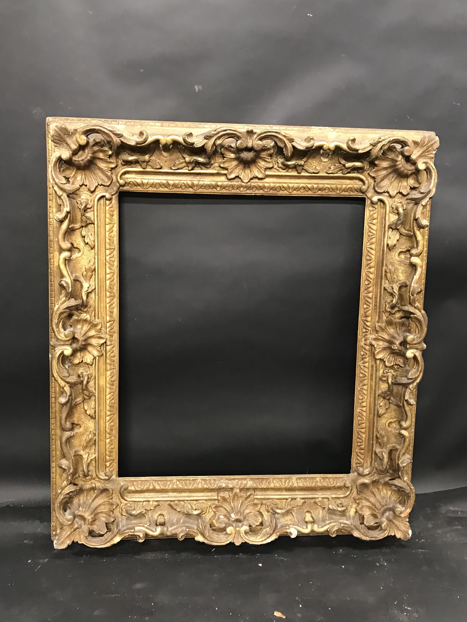 18th Century French School. A Louis XV style Carved Giltwood Frame, with Swept and Pierced Centres - Image 2 of 3