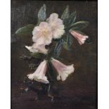 Herbert Dalziel (1858-1941) British. Still Life of Flowers in an Ornate Vase, Oil on Canvas, 18" x