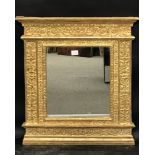 18th Century Italian School. A Tabernacle Frame, with Inset Mirror, 14.75" x 12.25" (rebate),