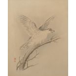 20th Century Chinese School. Study of a Bird Seated on a Branch, Watercolour, Signed with a Motif,