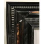 20th Century Dutch School. A Black Wood Frame, with Inset Tortoishell design strips, 18.5" x 15.