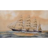 J... E... Cooper (19th Century) British. "Great Republic", 'Four Masted American Clipper Barque or