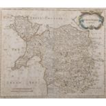 Robert Morden (1650-1703) British. "North Wales", Map, 14.5" x 17.5".