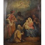 19th Century English School. The Three Wise Men, Oil on Canvas, Unframed, 23.5" x 20".