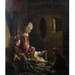 Thomas Webster (1800-1886) British. "Raiding the Wardrobe", an Interior with Children, Oil on Panel,