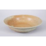 A CHINESE GE WARE / LONGQUAN PORCELAIN DISH, 24cm diameter.