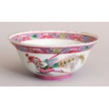 A 19TH CENTURY CHINA STRAITS FAMILLE ROSE NONYA PORCELAIN BOWL, the sides painted with a phoenix,