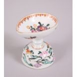 A RARE 18TH CENTURY CHINESE FAMILLE ROSE PORCELAIN EYEWASH / EYE BATH, finely decorated with