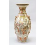 A LARGE AND FINE QUALITY JAPANESE KUTANI OVOID BODY PORCELAIN VASE, the imposing vase with two