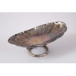 A 19TH CENTURY CHINESE SOLID SILVER LOTUS FORM DISH BY WANG HING, in the form of a lotus leaf and