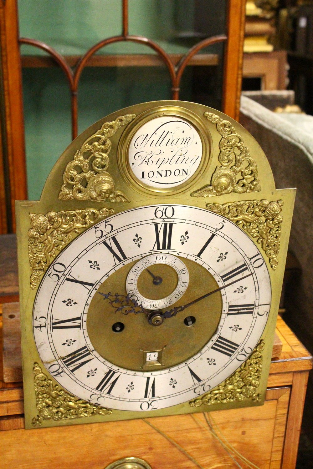 A GEORGE III CHINOISERIE DECORATED BLACK LACQUER LONGCASE CLOCK, by William Kipling, London, with - Image 15 of 26