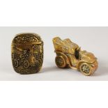 TWO BRASS CAR RELATED VESTA'S.