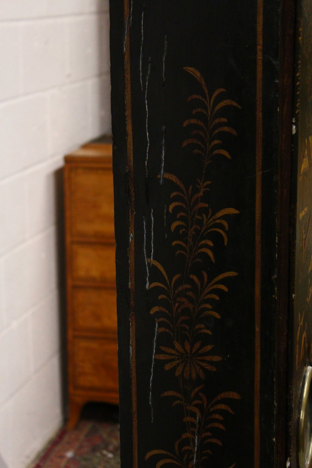 A GEORGE III CHINOISERIE DECORATED BLACK LACQUER LONGCASE CLOCK, by William Kipling, London, with - Image 6 of 26