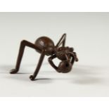 A JAPANESE BRONZE MODEL OF AN ANT. 5cms long.