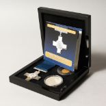 THE GEORGE CROSS GOLD AND SILVER PROOF SET, in case.