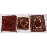 THREE SMALL PERSIAN MATS, various sizes.