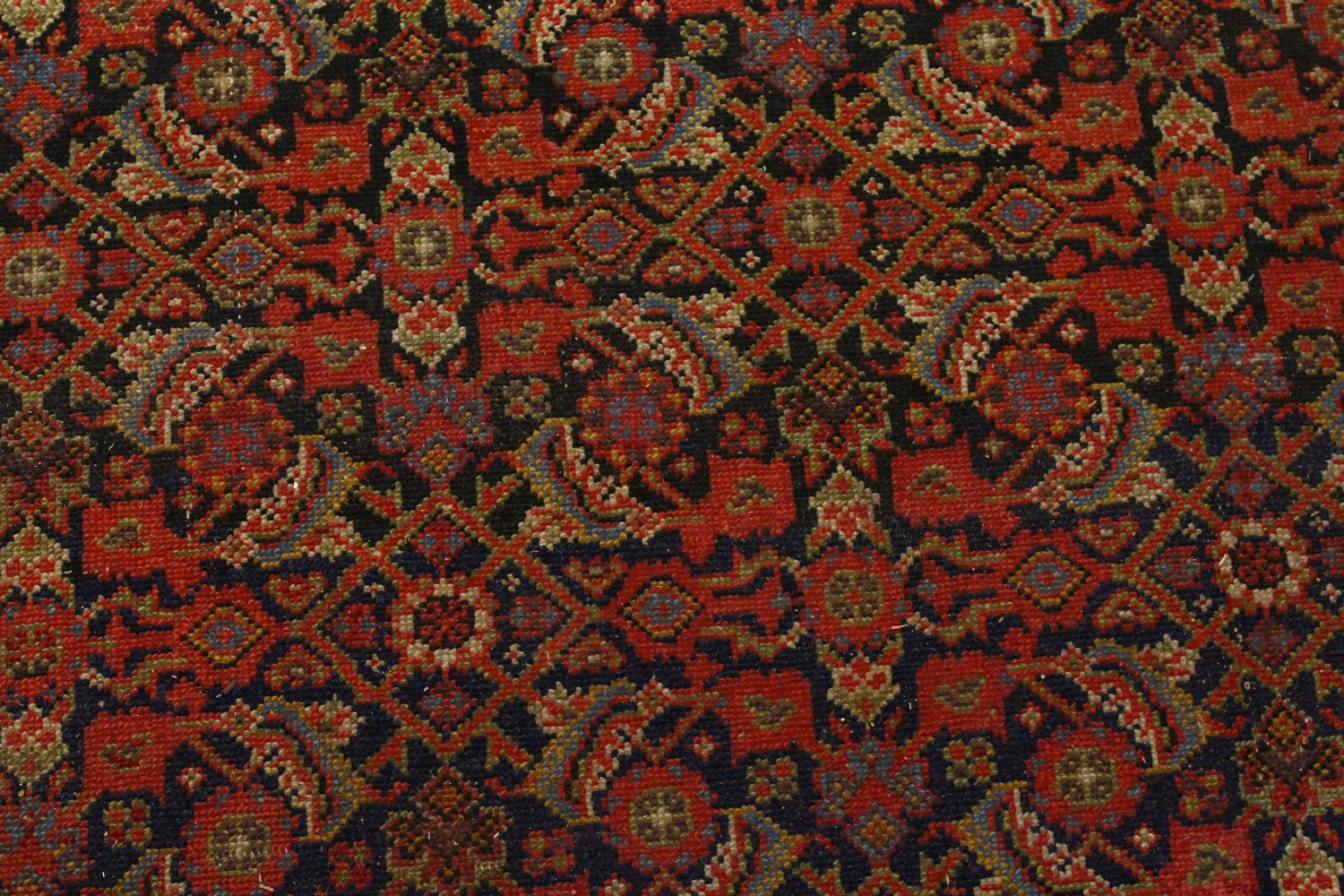 A PERSIAN LONG CARPET, blue ground with stylized geometric motifs, with a similar border. 500cms x - Image 8 of 11