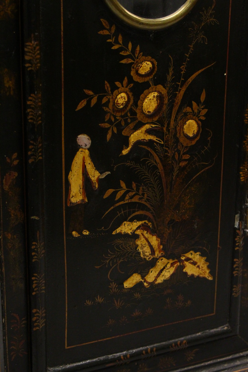 A GEORGE III CHINOISERIE DECORATED BLACK LACQUER LONGCASE CLOCK, by William Kipling, London, with - Image 8 of 26