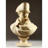 G. GAMBIANI, FIRENZE. A GOOD MARBLE BUST OF NAPOLEON on a plinth. Signed. 49cms high.