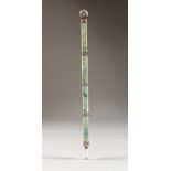 A ROCK CRYSTAL HARDSTONE AND SILVER POINTER. 34cms long.